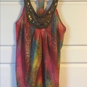 Multi-colored, beaded top